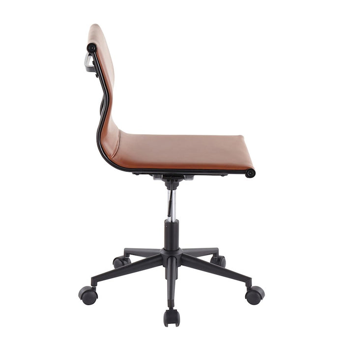 LumiSource Mirage Task Chair in Black Steel/Camel PU
