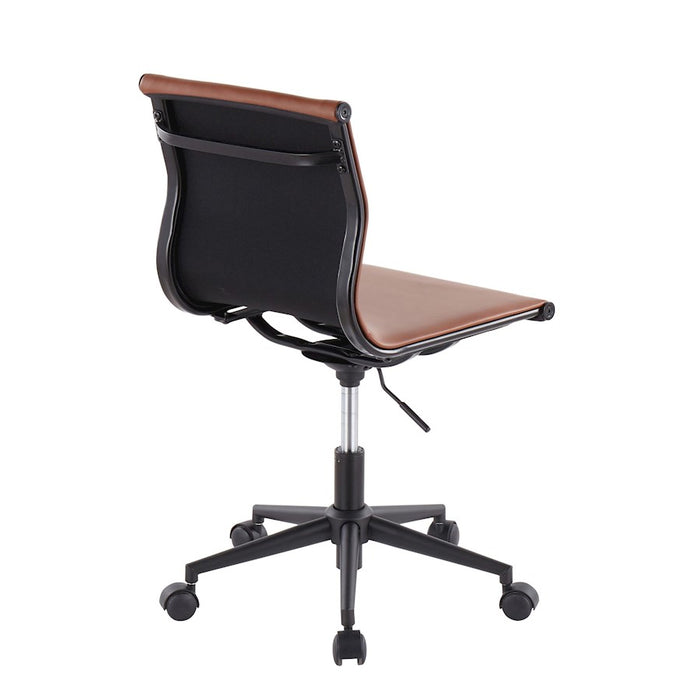 LumiSource Mirage Task Chair in Black Steel/Camel PU