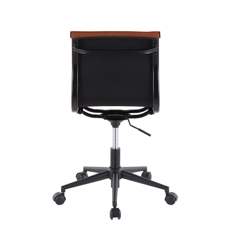 LumiSource Mirage Task Chair in Black Steel/Camel PU