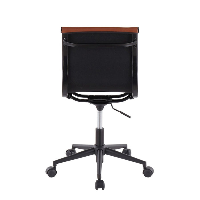 LumiSource Mirage Task Chair in Black Steel/Camel PU
