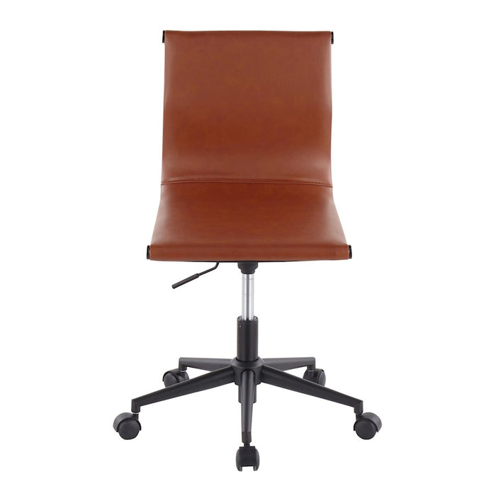 LumiSource Mirage Task Chair in Black Steel/Camel PU