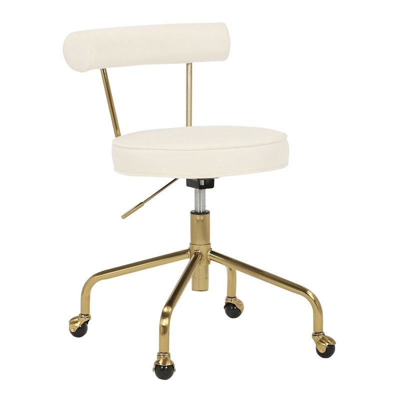 LumiSource Rhonda Task Chair in Gold Steel/Cream Velvet - OC-RHONDAAUVCR
