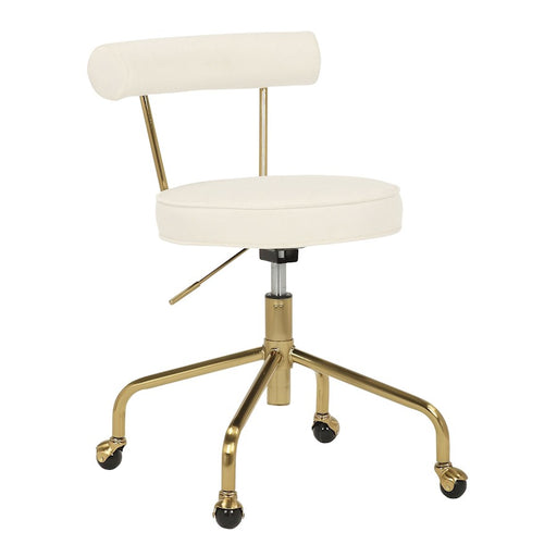 LumiSource Rhonda Task Chair in Gold Steel/Cream Velvet - OC-RHONDAAUVCR