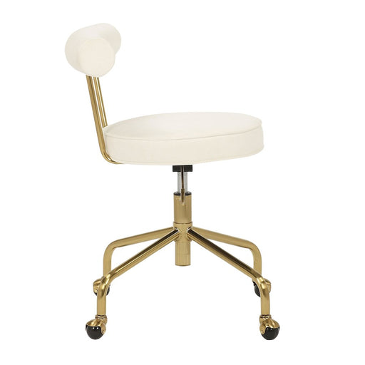 LumiSource Rhonda Task Chair in Gold Steel/Cream Velvet