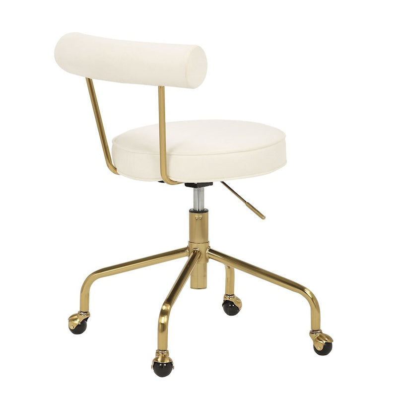 LumiSource Rhonda Task Chair in Gold Steel/Cream Velvet
