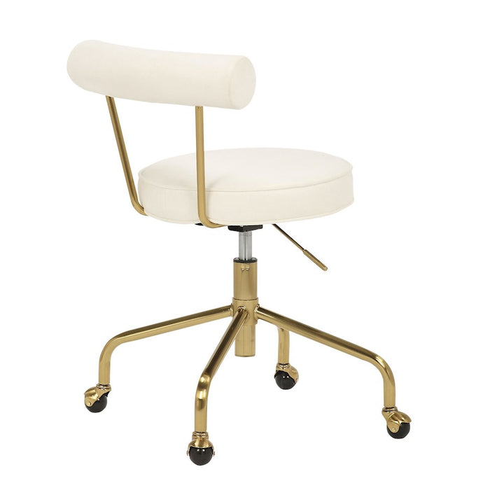 LumiSource Rhonda Task Chair in Gold Steel/Cream Velvet