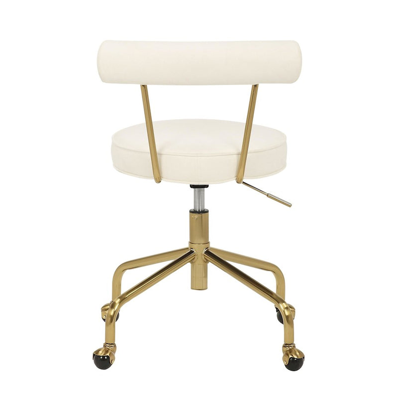 LumiSource Rhonda Task Chair in Gold Steel/Cream Velvet