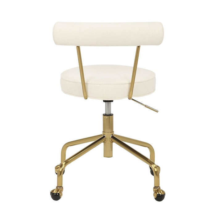 LumiSource Rhonda Task Chair in Gold Steel/Cream Velvet