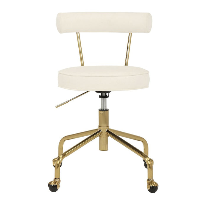 LumiSource Rhonda Task Chair in Gold Steel/Cream Velvet