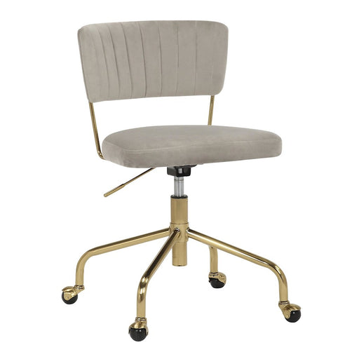 LumiSource Tania Task Chair in Gold Metal/Silver Velvet - OC-TANIAAUVSV