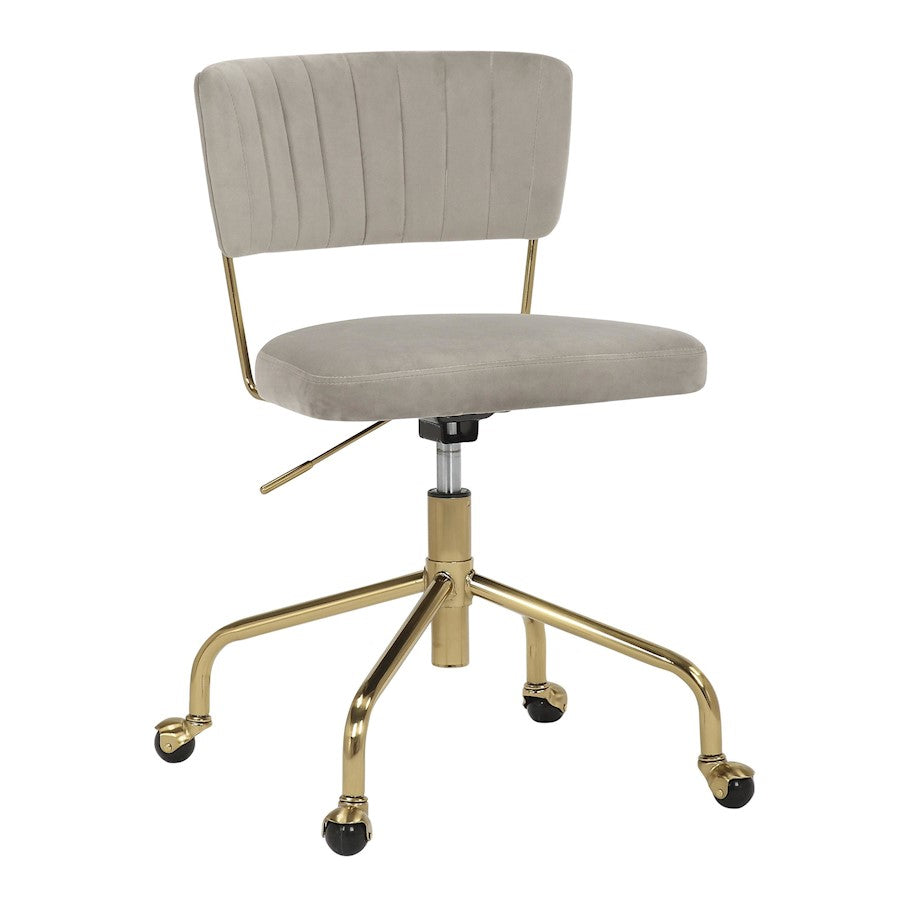 LumiSource Tania Task Chair in Gold Metal/Silver Velvet - OC-TANIAAUVSV