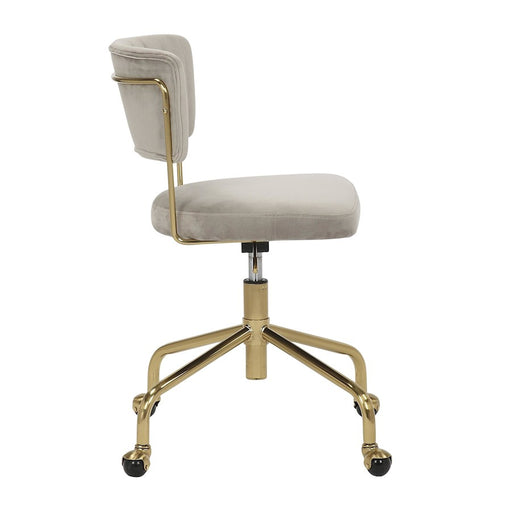 LumiSource Tania Task Chair in Gold Metal/Silver Velvet