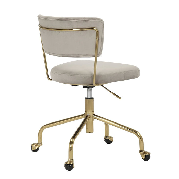 LumiSource Tania Task Chair in Gold Metal/Silver Velvet
