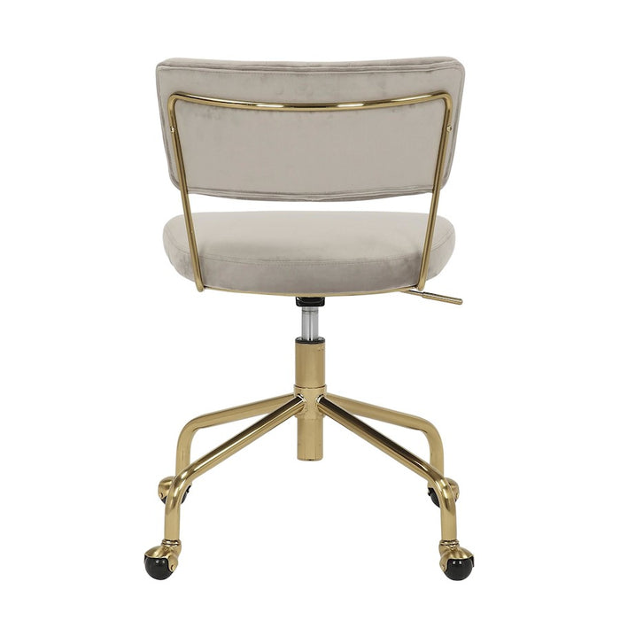 LumiSource Tania Task Chair in Gold Metal/Silver Velvet
