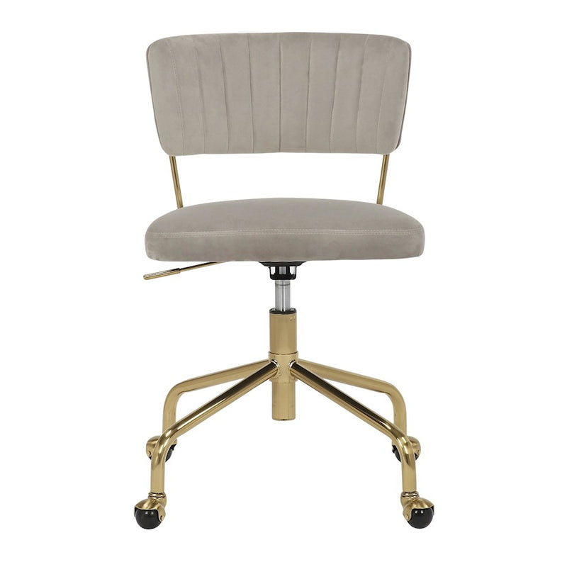 LumiSource Tania Task Chair in Gold Metal/Silver Velvet