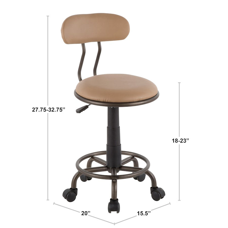 LumiSource Dakota Task Chair Set, Black
