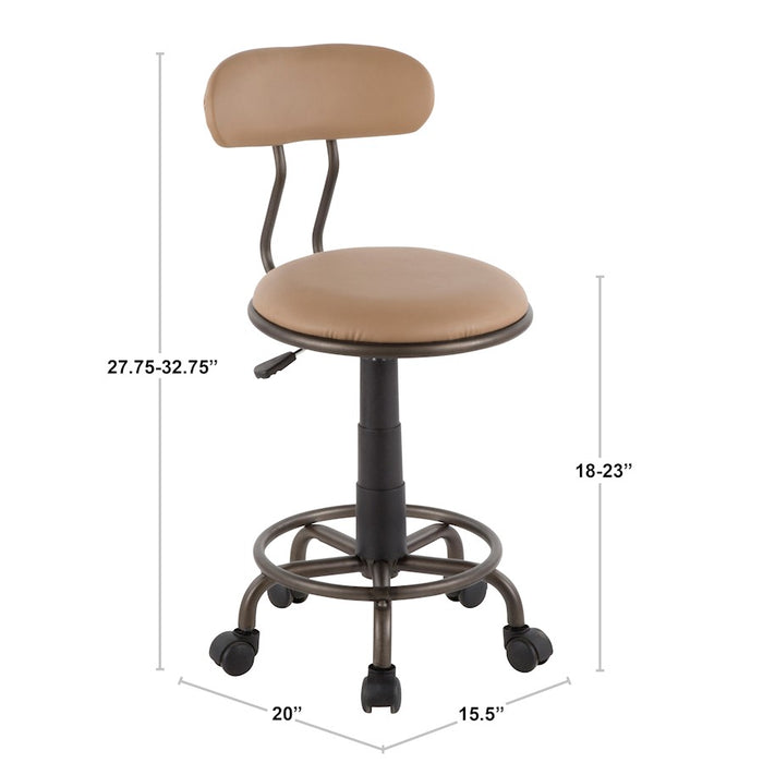 LumiSource Dakota Task Chair Set, Black