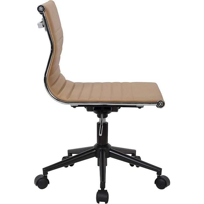 LumiSource Dakota Task Chair Set, Black/Camel PU