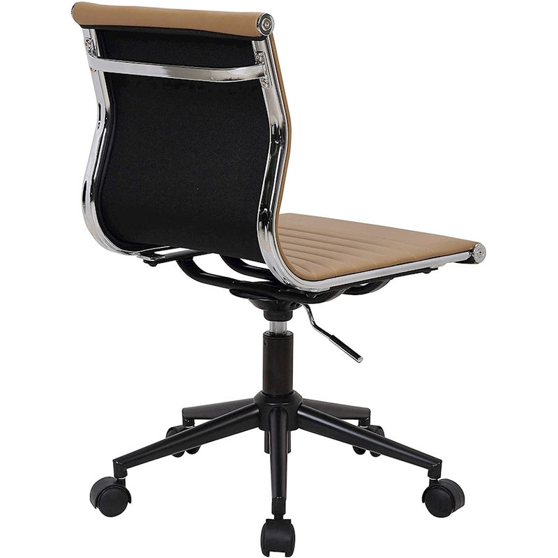 LumiSource Dakota Task Chair Set, Black/Camel PU