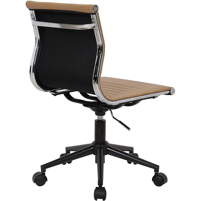 LumiSource Dakota Task Chair Set, Black/Camel PU