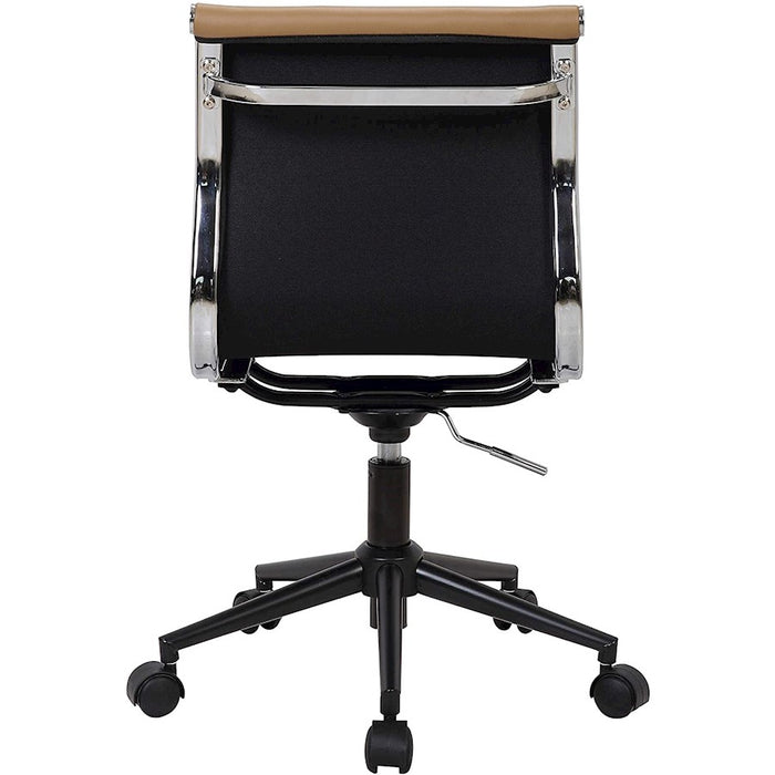 LumiSource Dakota Task Chair Set, Black/Camel PU