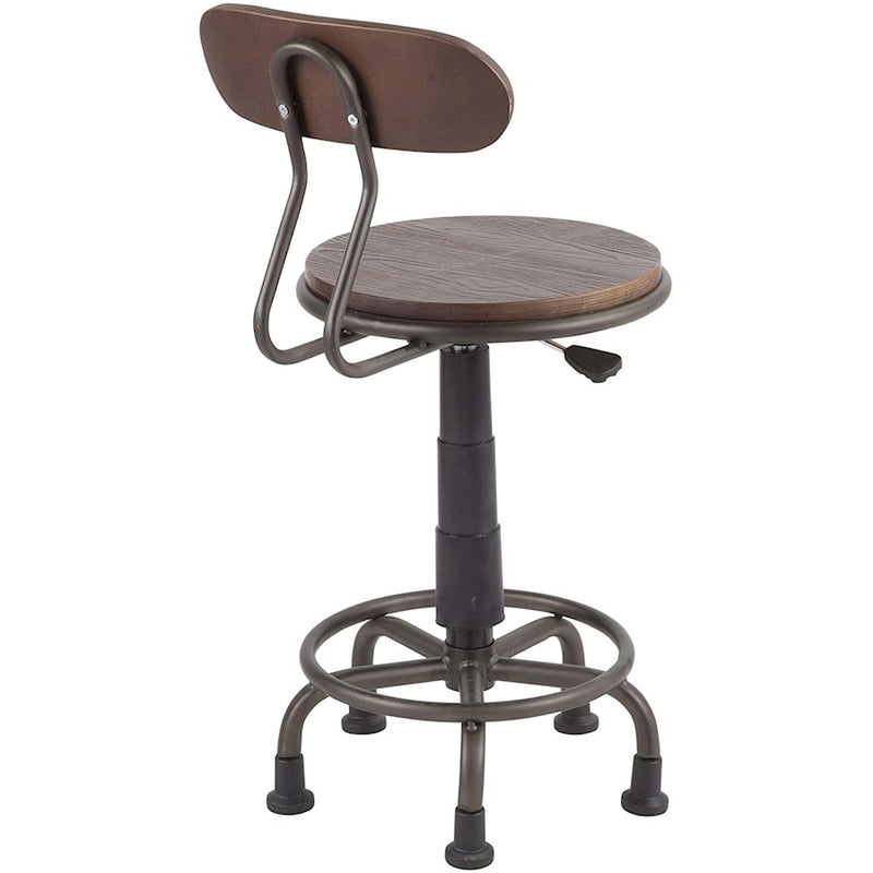 LumiSource Dakota Task Chair Set, Black/Brown PU