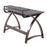 LumiSource Bentley Office Desk in Dark Grey Wood/Black Glass