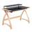 LumiSource Bentley Office Desk in Natural Wood/Black Glass - OFD-BENTLEYNABK