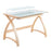 LumiSource Bentley Office Desk in Natural Wood/White Glass - OFD-BENTLEYNAW