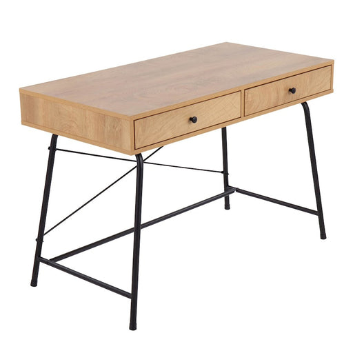 LumiSource Casper Desk in Black Steel/Brown Wood - OFD-CASPERBKBN