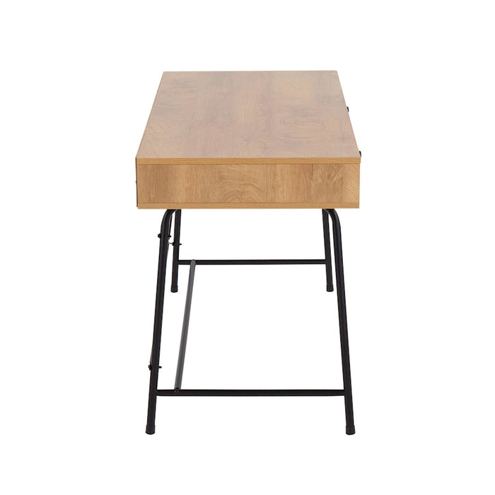 LumiSource Casper Desk in Black Steel/Brown Wood