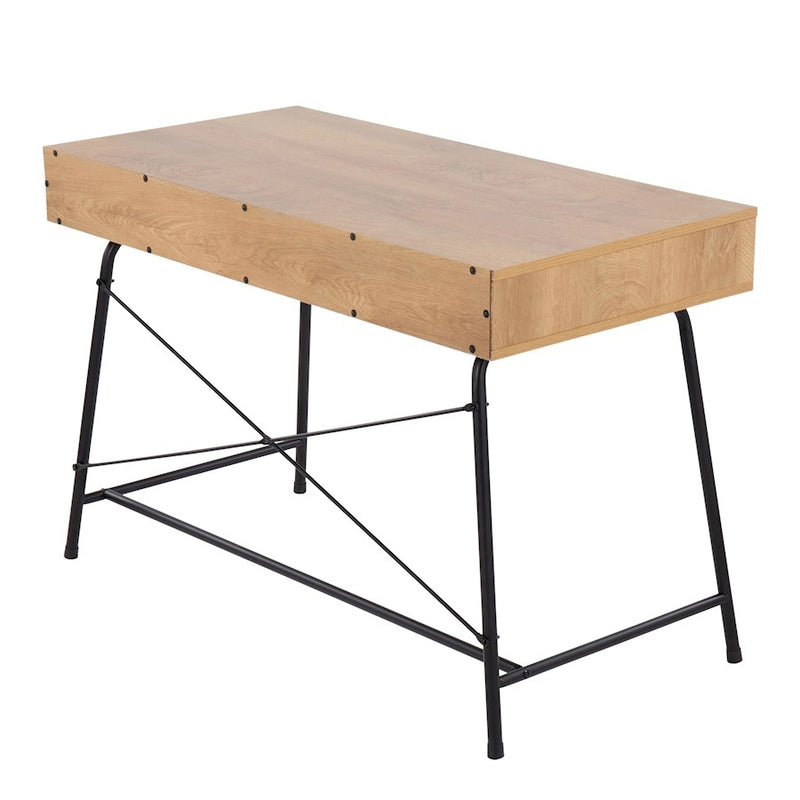 LumiSource Casper Desk in Black Steel/Brown Wood