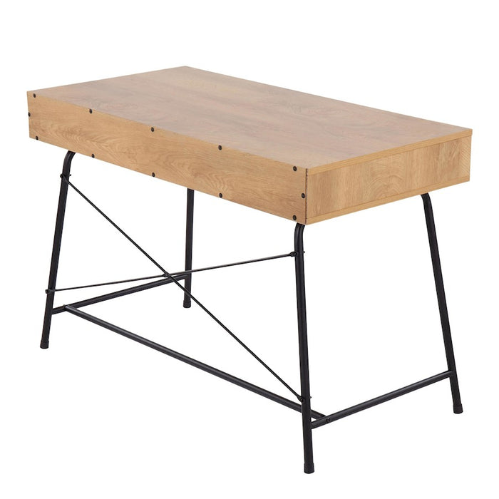 LumiSource Casper Desk in Black Steel/Brown Wood