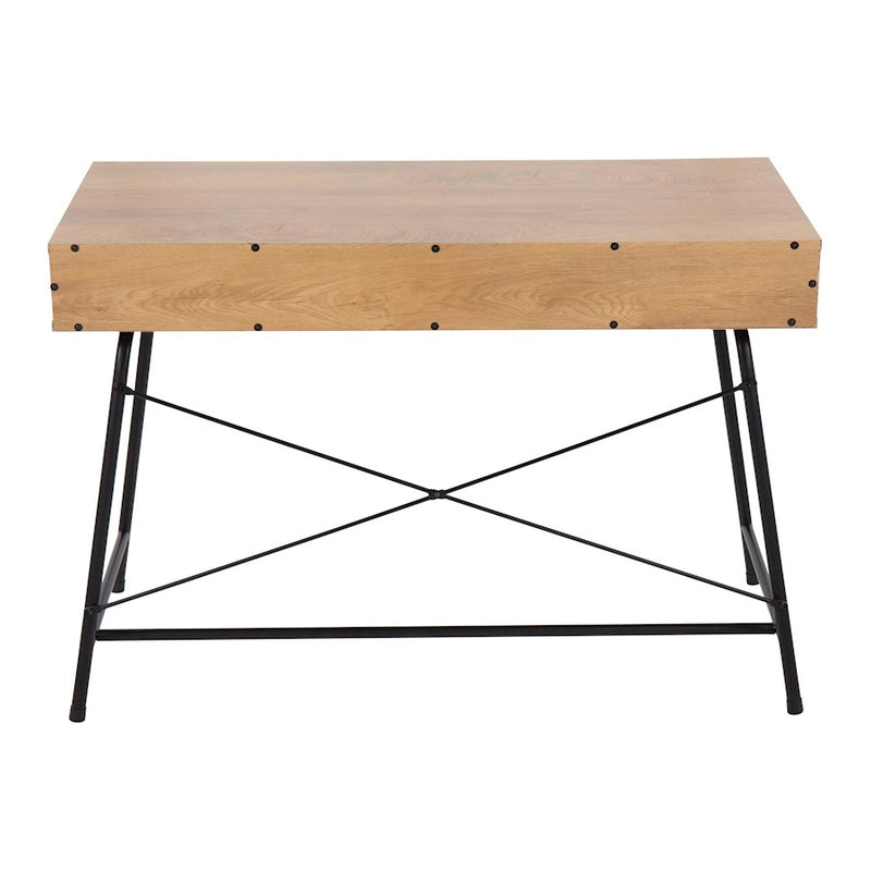 LumiSource Casper Desk in Black Steel/Brown Wood