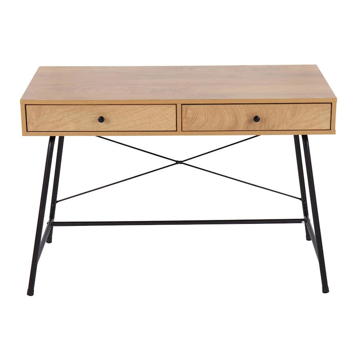 LumiSource Casper Desk in Black Steel/Brown Wood