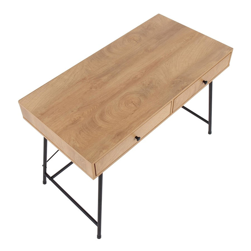 LumiSource Casper Desk in Black Steel/Brown Wood