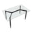 LumiSource Clara Table in Black Metal/Clear Glass