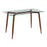 LumiSource Clara Table in Walnut Metal/Clear Glass - OFD-CLARAWLCL