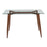 LumiSource Clara Table in Walnut Metal/Clear Glass