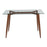 LumiSource Clara Table in Walnut Metal/Clear Glass