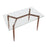 LumiSource Clara Table in Walnut Metal/Clear Glass