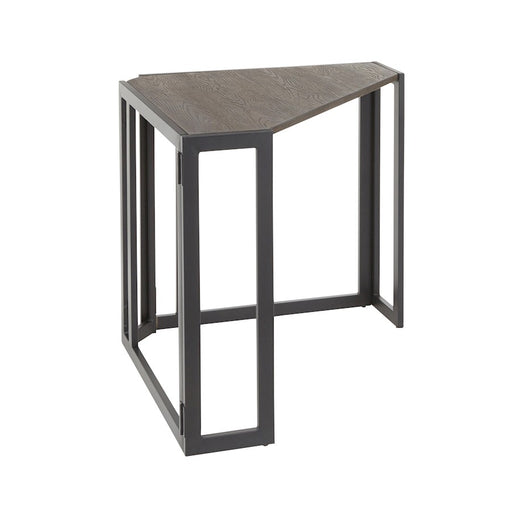LumiSource Roman Corner Desk, Black Metal/Espresso Bamboo