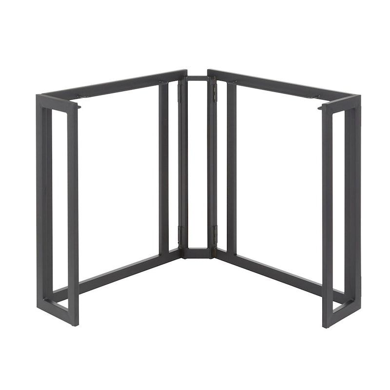 LumiSource Roman Corner Desk, Black Metal/Espresso Bamboo