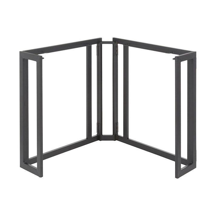 LumiSource Roman Corner Desk, Black Metal/Espresso Bamboo