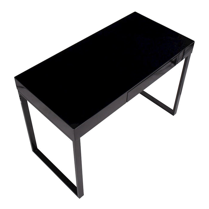 LumiSource Drift Desk in Black Steel/Black MDF