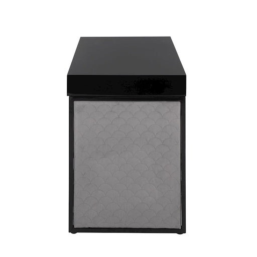 LumiSource Drift Upholstered Desk, Black/Silver