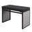 LumiSource Drift Upholstered Desk, Black/Silver