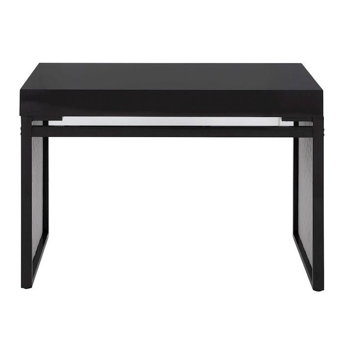LumiSource Drift Upholstered Desk, Black/Silver