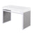 LumiSource Drift Upholstered Desk, White/Silver