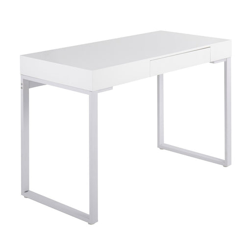 LumiSource Drift Desk in White Steel/White MDF - OFD-DRIFTWW
